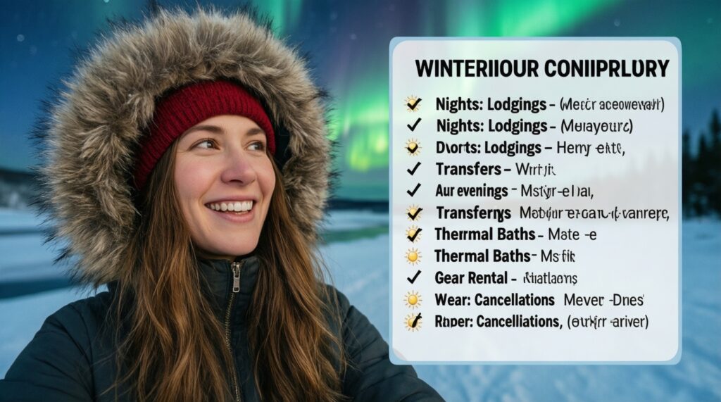 Зимние приключения: катание, термы, зимние тропы и северное сияние (когда бывает) - иллюстрация